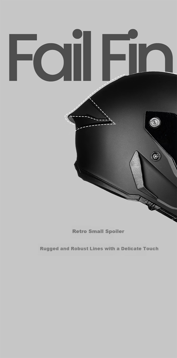 ILM Motorcycle Full Face Helmet 3C Certified Winter Retro Cruiser Helmet Obsidian Black L (56-57CM) 10