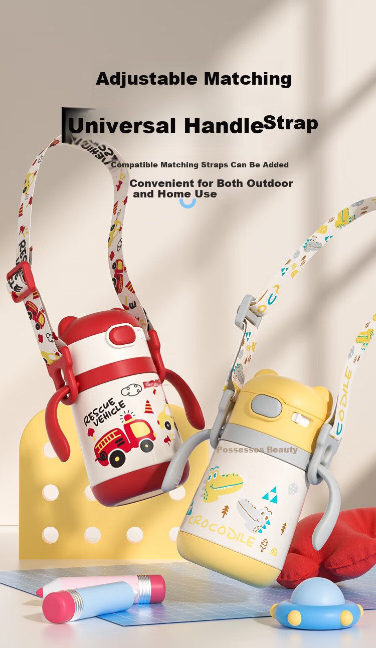 Beingmate Baby Insulated Cup for 6+ Months, 316 Stainless Steel Baby Training Straw Cup, School Water Bottle 16