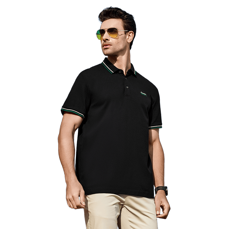 JEEP Outdoor Men's Summer Antibacterial Moisture-Wicking Quick-Dry Polo Shirt Short Sleeve Mountain Climbing Business Casual Commuter Top