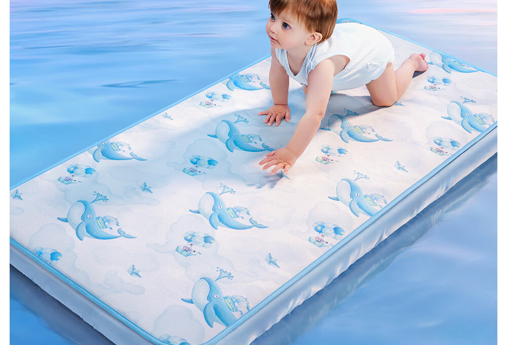 Beitais Baby Cooling Mat Breathable Ice Silk Mattress for Toddler Kindergarten Nap Bed Cloud Whale Fantasy 100*56cm 5