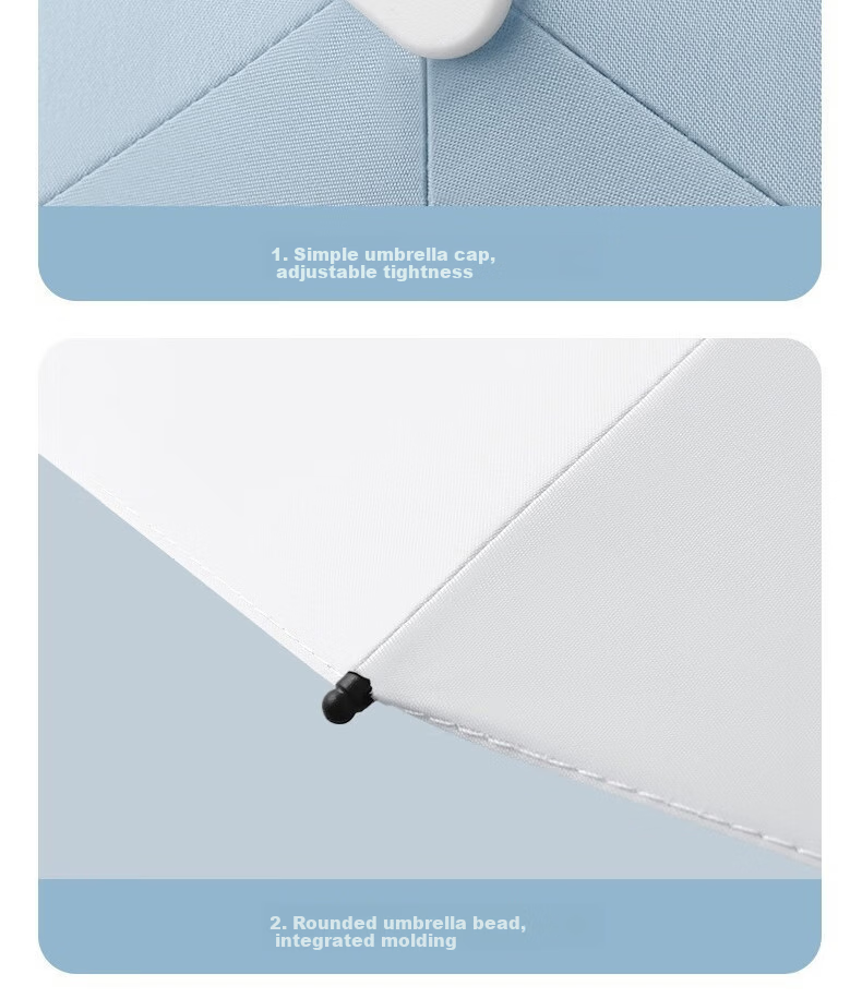 Impression City Black Vinyl Umbrella UV Protection Sunshade Portable Capsule Umbrella Dual-use Gradient Sky Blue 3