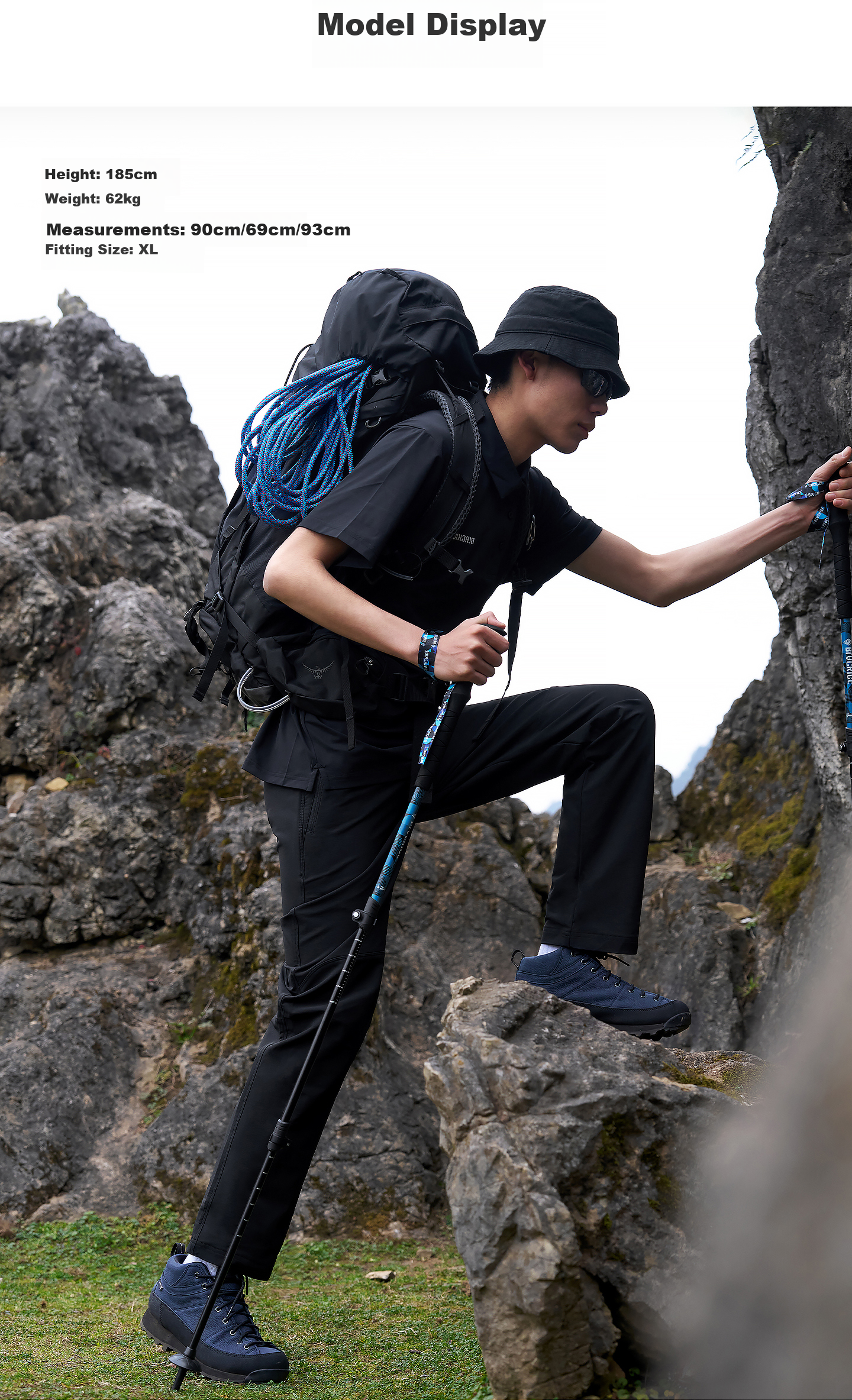 Black Ice 25 New Spring Autumn Outdoor Hiking Men's Softshell Pants Water-Repellent Durable Stretch Black XL 17