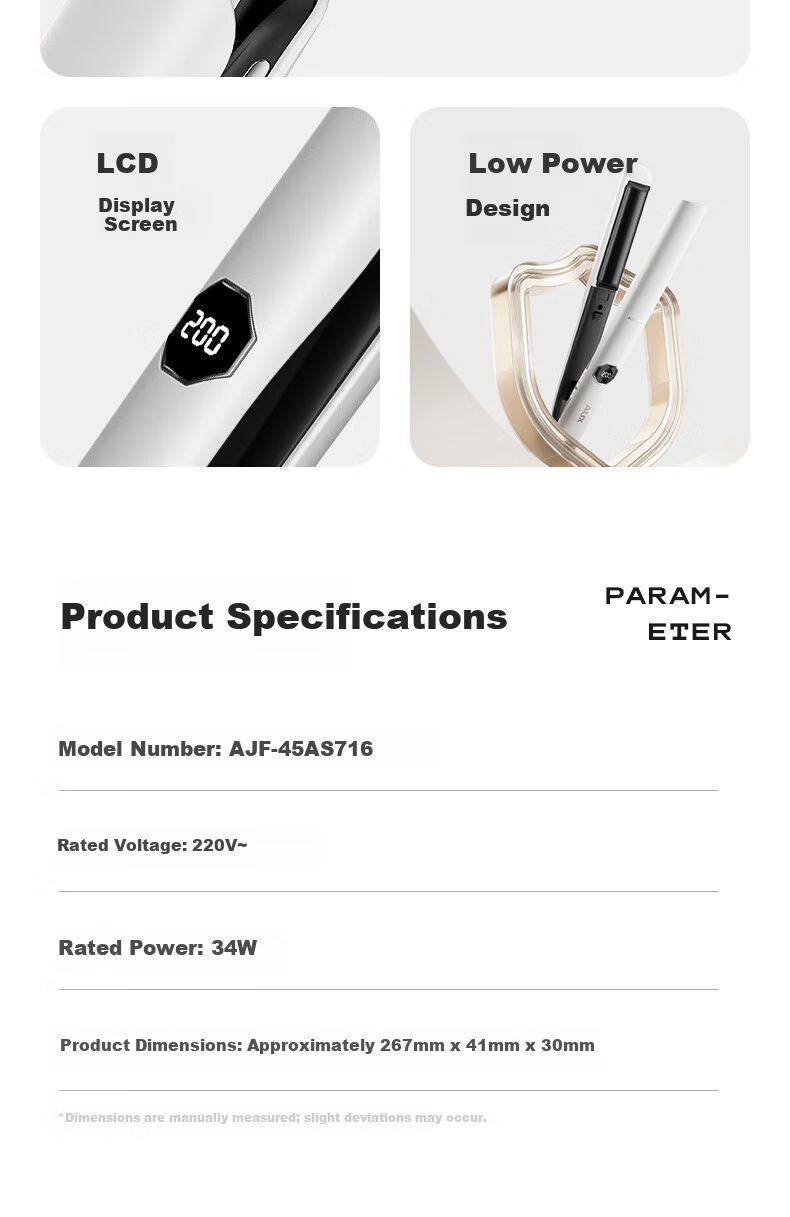 AUX Corn Hair Straightener Men’s Corn Silk Straightener 50 Million Negative Ions Damage-Free Anti-Scald 28mm Curling Iron Root Volume Hair Straightener High Crown Volume Styling Tool Gift 9