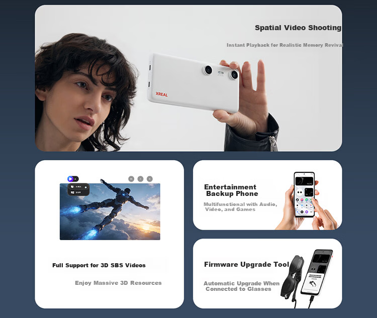 XREAL One Pro AR Smart Glasses 556" Portable Display 57° FOV Self-developed X1 Chip Native 3DoF Hovering Movie Glasses Non-VR AI Glasses Size M 35