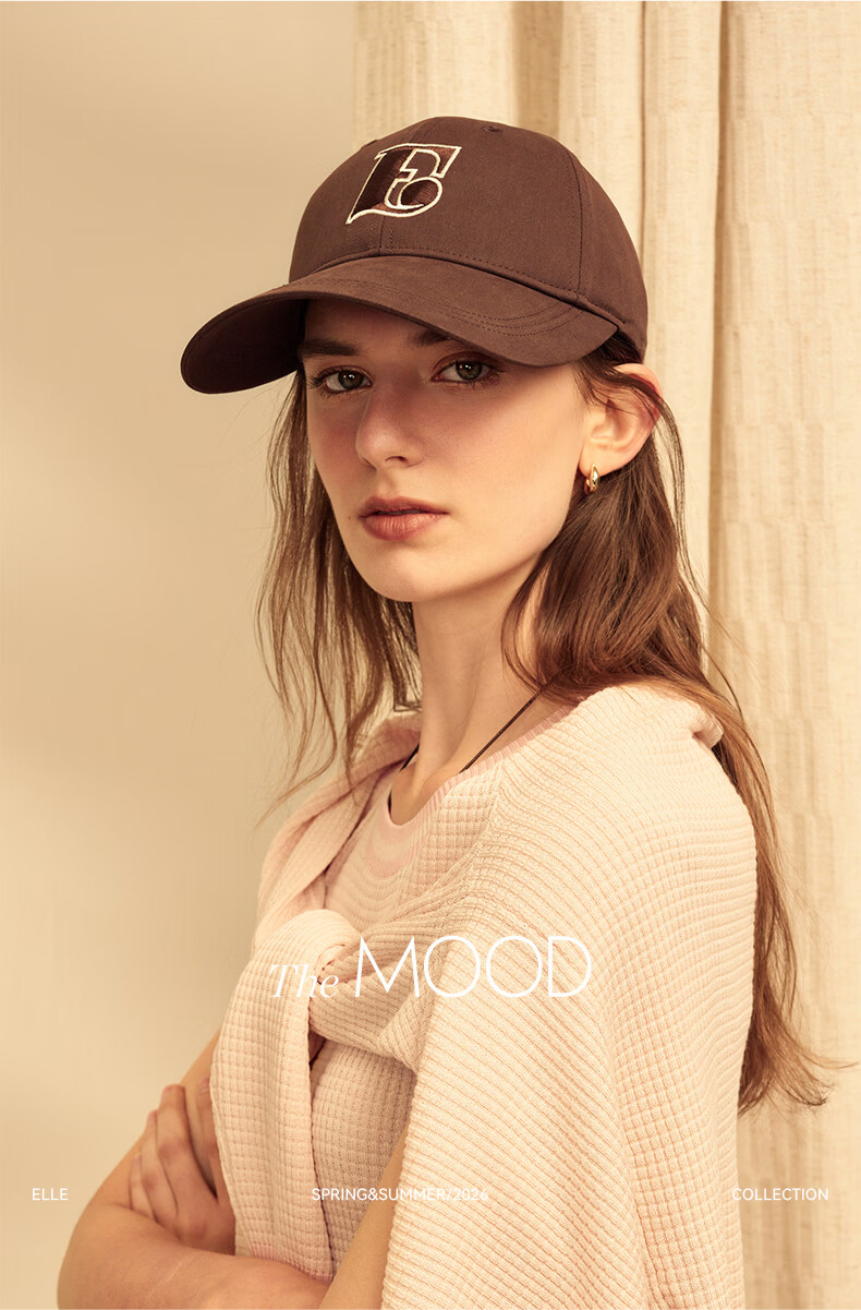 ELLE Oversized Baseball Cap Women Fashion Embroidered Duckbill Hat Outdoor Sun Protection Unisex 14