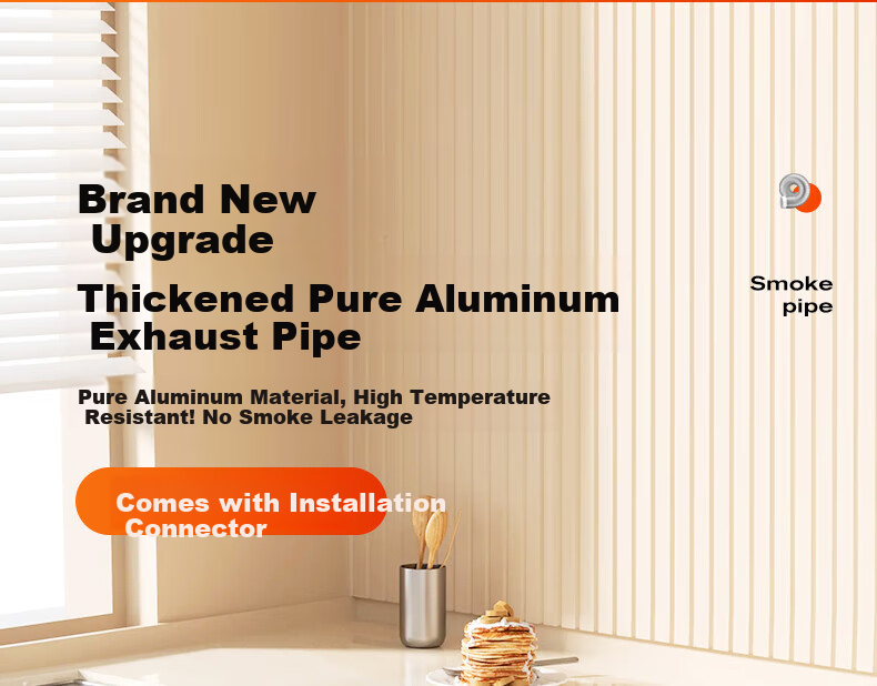 Beishi Range Hood Exhaust Pipe Pure Aluminum Foil Duct Durable Flexible Bendable Diameter 180MM Length 1.5M 1