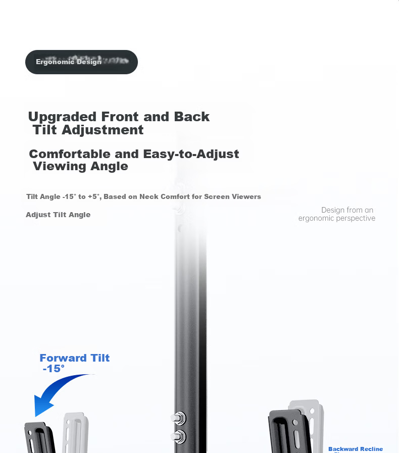 Dongpuli 2.5m 32-75 Inch TV Ceiling Mount Bracket Rotatable Adjustable Multifunctional LCD Monitor Surveillance Pole Wall Mount 8