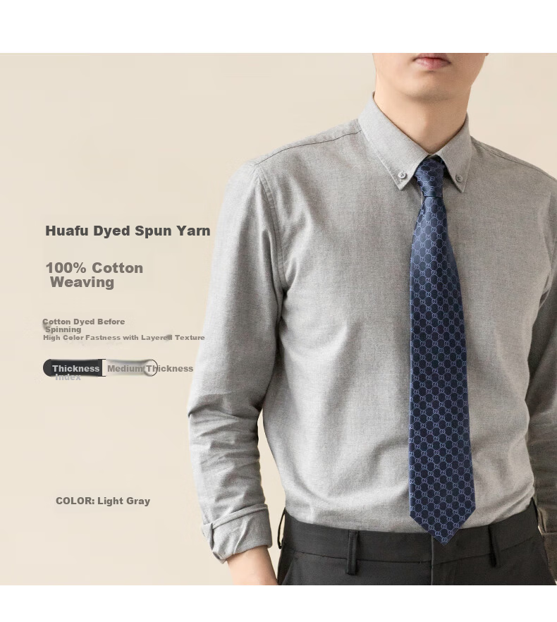 BLACKMONDAY Premium Cotton Yarn-Dyed Long Sleeve Shirt Men Autumn Winter 100% Cotton Business Casual Dress Shirt 6