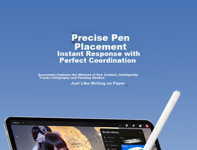 B.O.W New Apple Pencil Stylus for iPad Tablet Universal Apple Pen 1st and 2nd Gen Anti-Mistouch Drawing Capacitive Pen Magnetic Charging Model 12