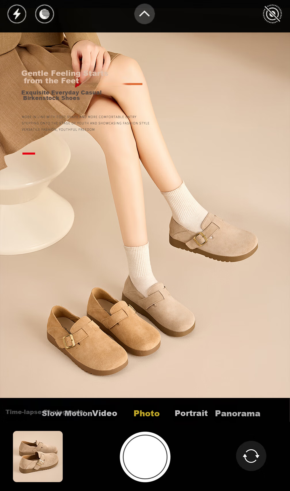 LA CHAPELLE Women's Birkenstock Slip-On Casual Shoes Thick Sole Sneakers SLX135 Sand Color Size 37 1
