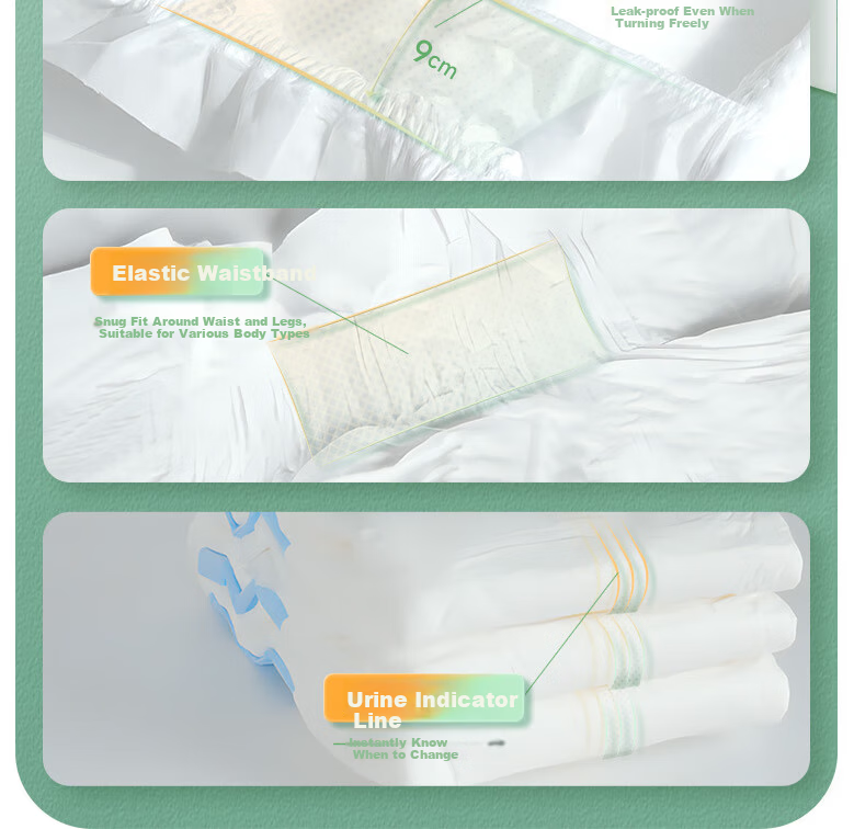 Angu Yishu Refreshing Enhanced Nano Deodorizing Adult Elderly Diapers L40 Pieces Hip Circumference 95-120cm Incontinence Pads for Seniors 16