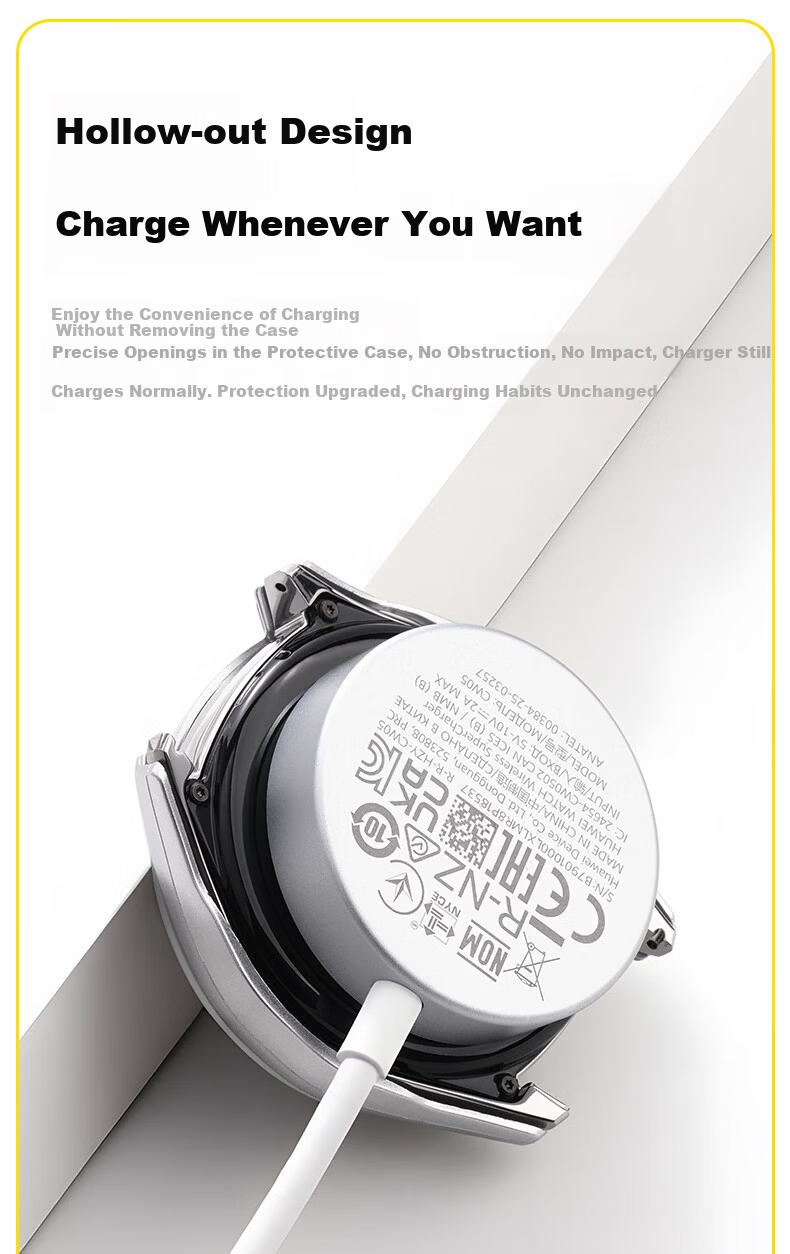 CHENSONG New Release GT6 Protective Case and Screen Protector for Huawei Watch GT6 PC Tempered Shell Integrated 46mm Transparent Shockproof 10