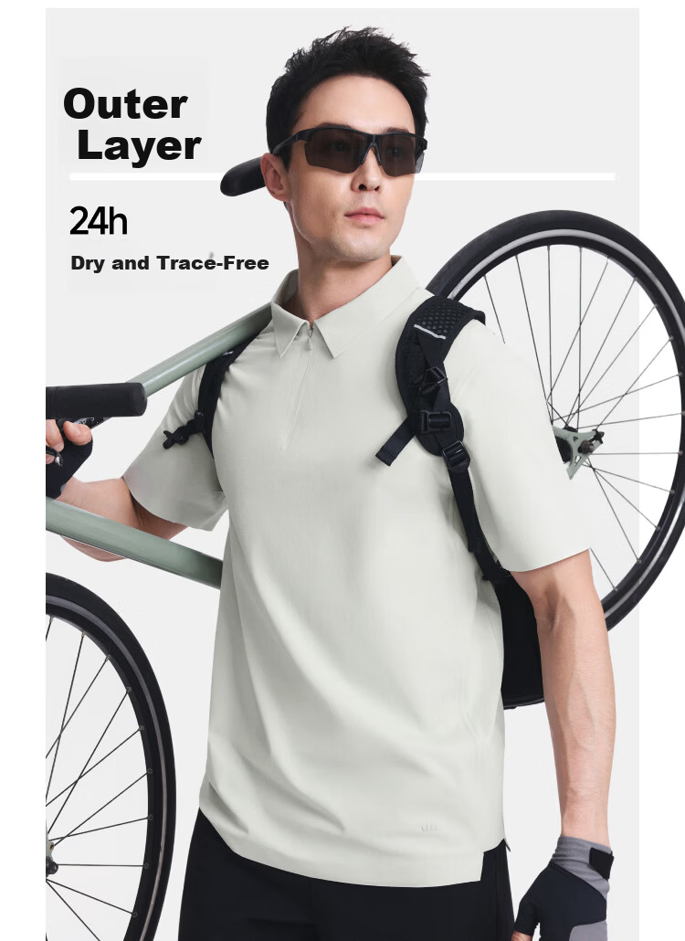 Beneunder Men's Polo Shirt Sweat-Resistant Breathable 5A Antibacterial Short Sleeve T-Shirt DR019 Graphite Gray M 4