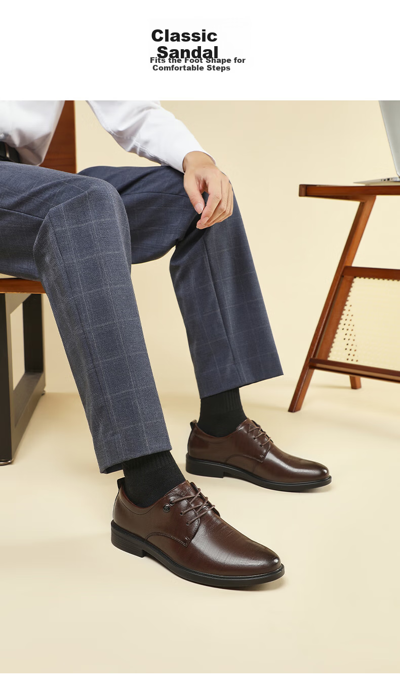 HLA Men's Business Casual Derby Dress Shoes Spring Summer H135/H171 Brown Size 39 20