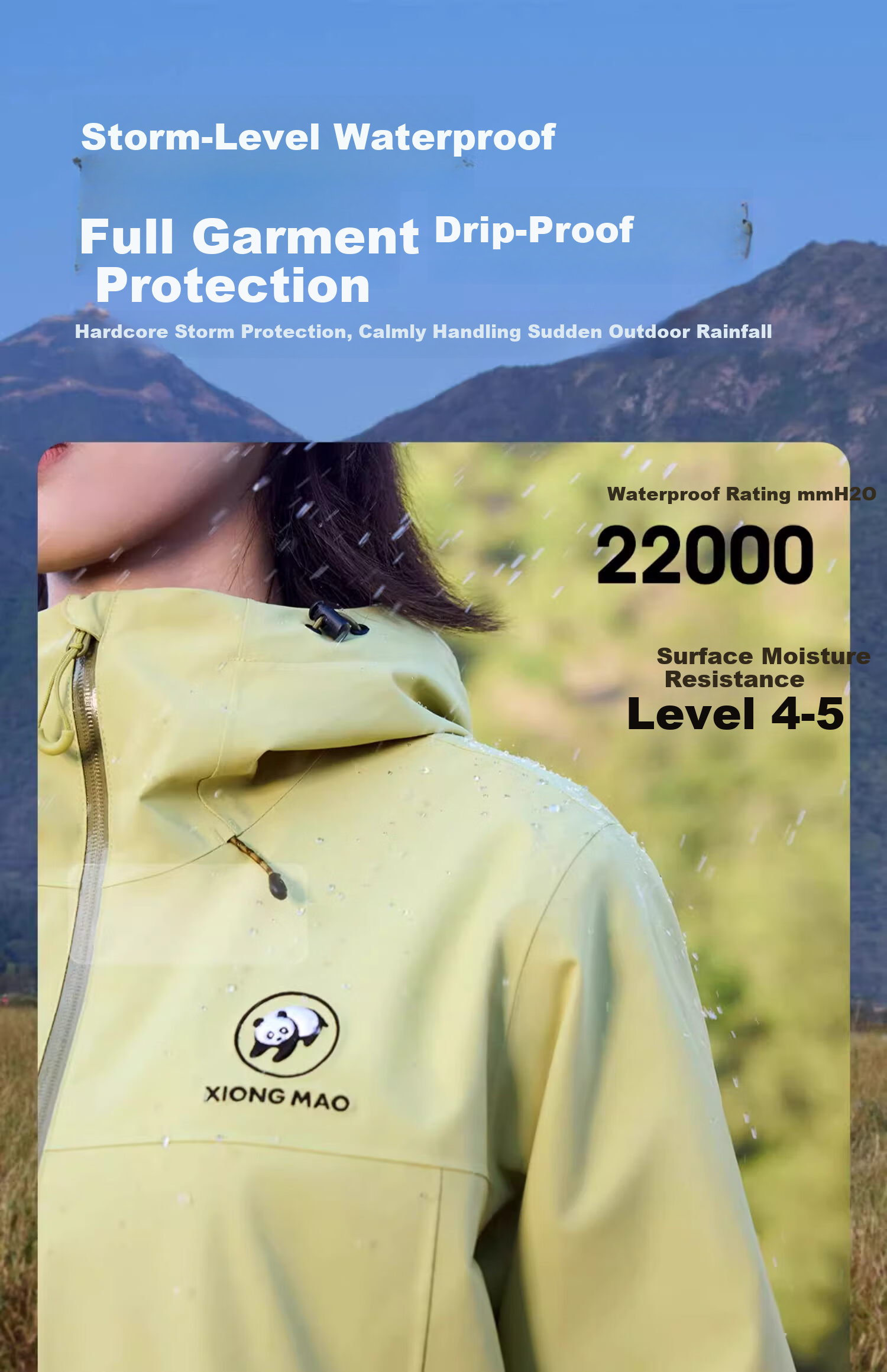 CAMEL Panda Collaboration Outdoor Waterproof Windproof Mountaineering Jacket Unisex A35BA18158 M 6