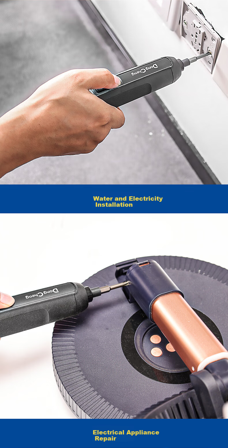 Dongcheng 12V Brushless Impact Driver, Electric Drill, Power Screwdriver, DCPL04-8, 2.0AH Dual Battery 3