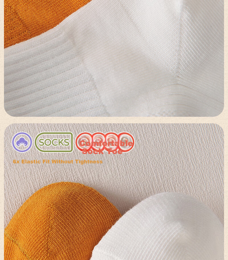 Mianwuqi Children's Odor-Resistant Socks, Boys And Girls Mid-Calf Socks, Black And White All-Season Breathable Youth Socks 8