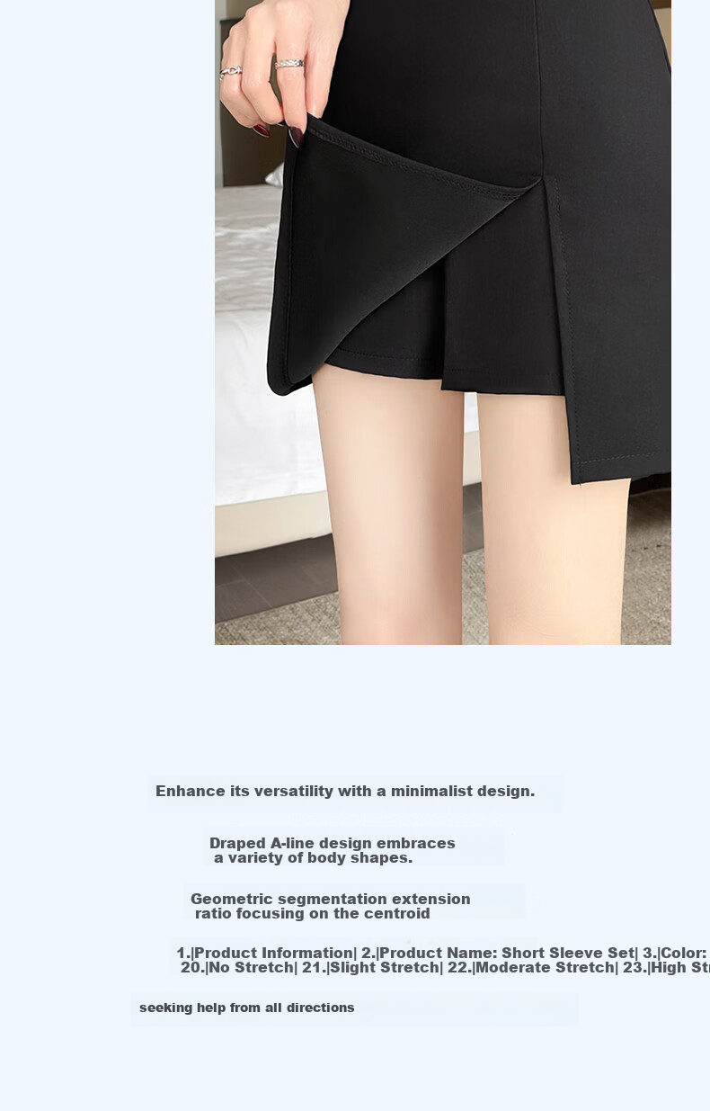 Langsha A-Line High-Waist Slim Fit Hip Skirt Women's Spring Summer 2026 Sexy Split Suit Short Skirt 9