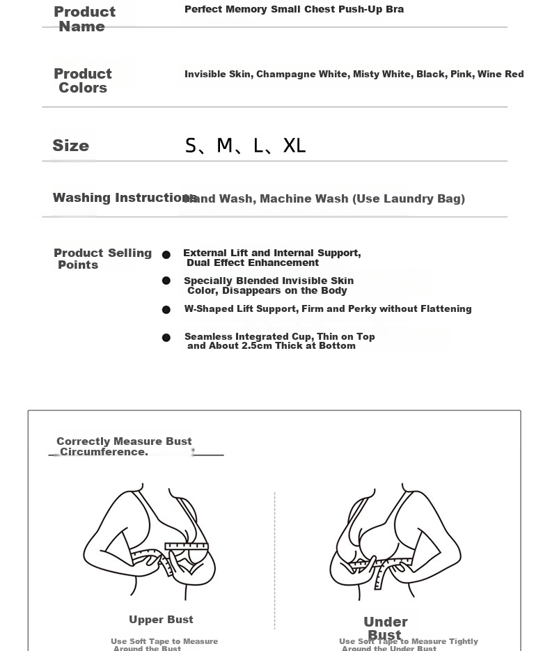 Wanmeijiyi Xu Yiyang Same Style Push-Up Bra, Foundation Liquid, Women's Underwear, Beautiful Back, Seamless, Invisible, Anti-Sagging, Side Support Bra 31