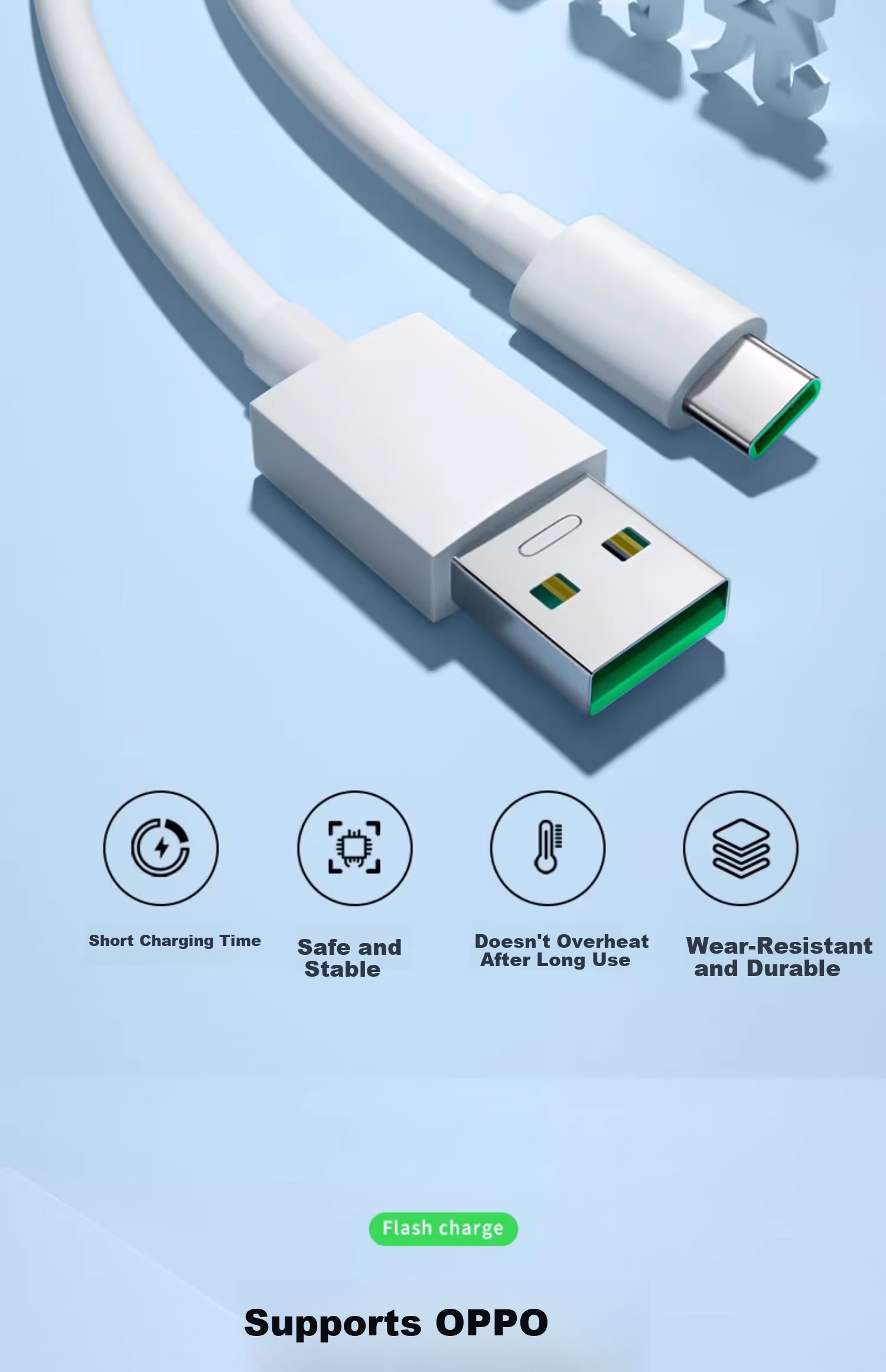 OPPO 65W Fast Charging Type-C Data Cable Compatible with Reno14/13/12/11/9 Pro/Find X8/X5/X3 Ultra 1m 2