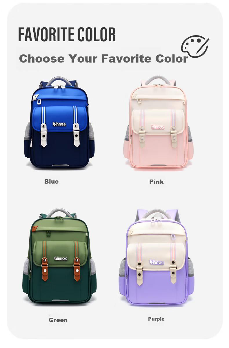 Sunshine 8 O'clock Primary School Student Backpack Kids Boys Girls Ergonomic Lightweight Large Capacity Grade 1-3 Double Shoulder Bag 3
