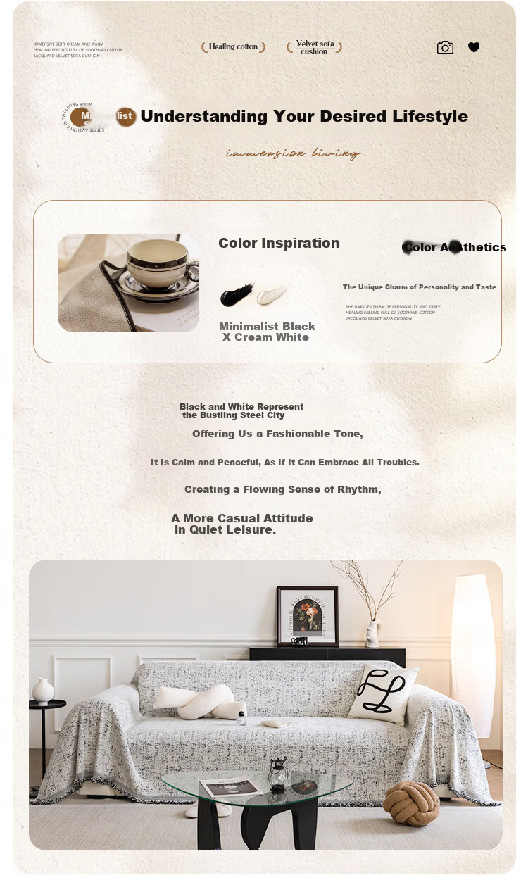AVIVI Chenille Sofa Cover, All-Season Non-Slip Sofa Pad, Full Coverage Throw Blanket, 180*380 Cm, Xingma 1