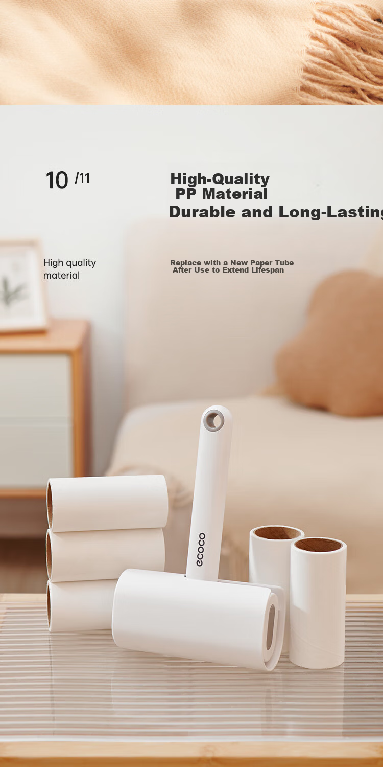 Ecoco Removable Replacement Head, 16cm, 6 Rolls, 360 Tear-Off Dust Roller, Lint-Free Cleaning Tool, Specially Designed for Home Use, E23100 16