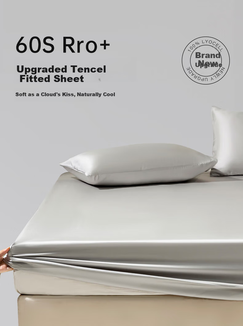 CROWN Tencel Fitted Sheet, 1.8x2 Meter Bed Cover, Cool And Dirt-Proof, Dust-Resistant Bedspread, Dormitory Single Bed Summer Mattress Protector 1
