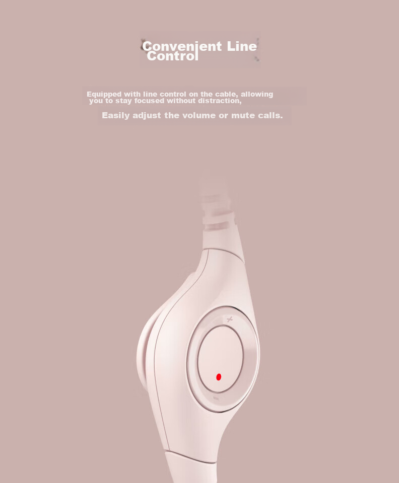Logitech H390 [Enterprise-Grade] Wired Headset with Microphone, USB Headphones, Over-Ear Stereo Noise-Cancelling Headset for Laptop Office Use, Zhu Yu Pink, Upgraded Versio 3