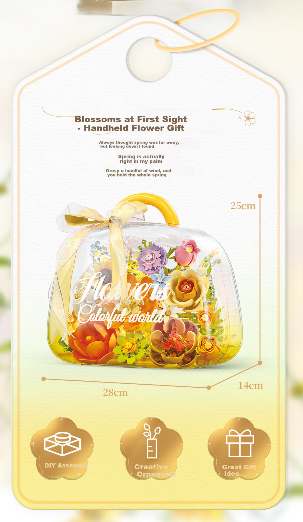 Femibox Compatible LEGO Children's Building Blocks Toy Birthday Gift Floral First Encounter Handheld Flower Gift S43007 2