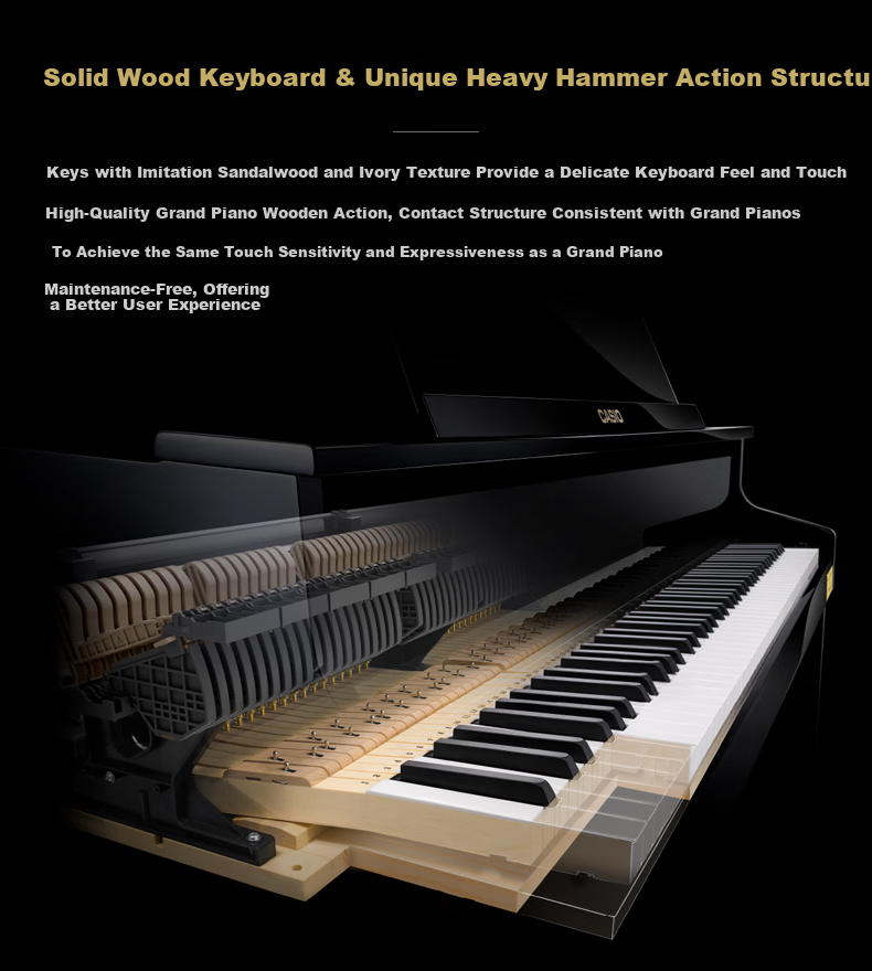 CASIO Digital Piano PXS3100 Black Smart Touchscreen 88-Key Weighted Hammer Graded Solo + Portable X-Stand Model 11