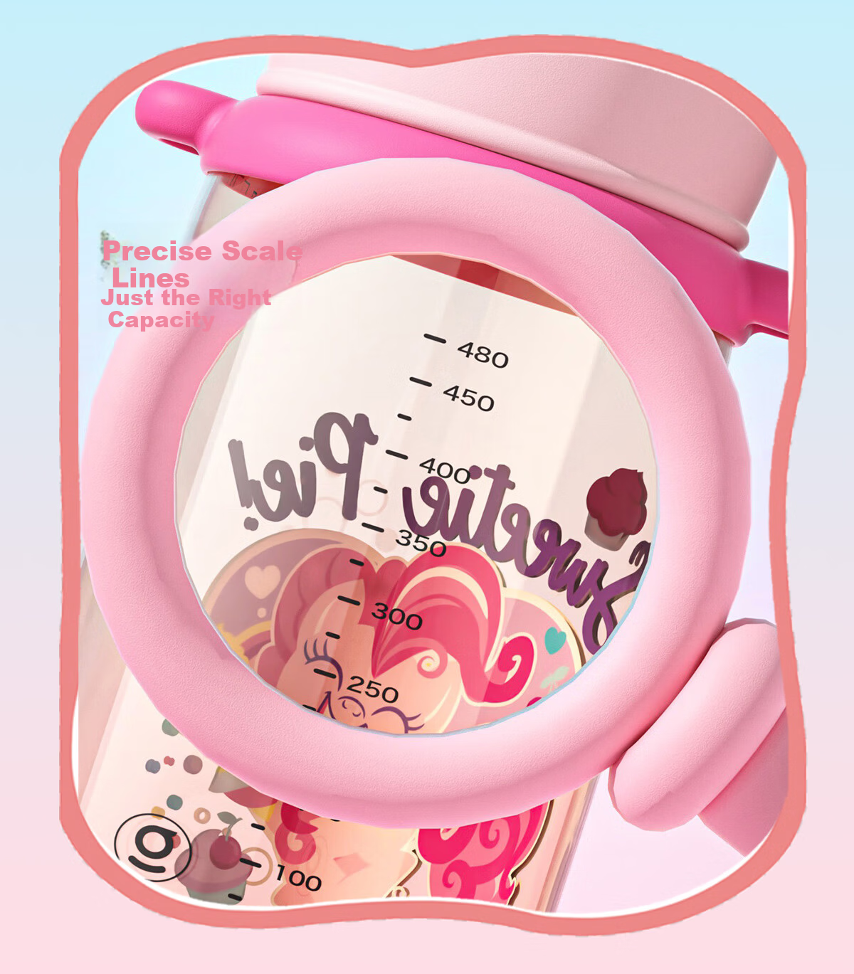 Germ My Little Pony Summer Children's Plastic Straw Cup for Girls Kindergarten Student 480ML Purple 12