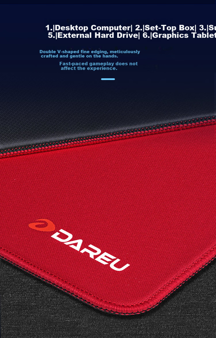 Dareu Su Gaming Mouse Pad FPS Competitive Smooth Neutral Large Office Desk Mat Valorant CSGO 360x300x5mm Rubber Base Black 2