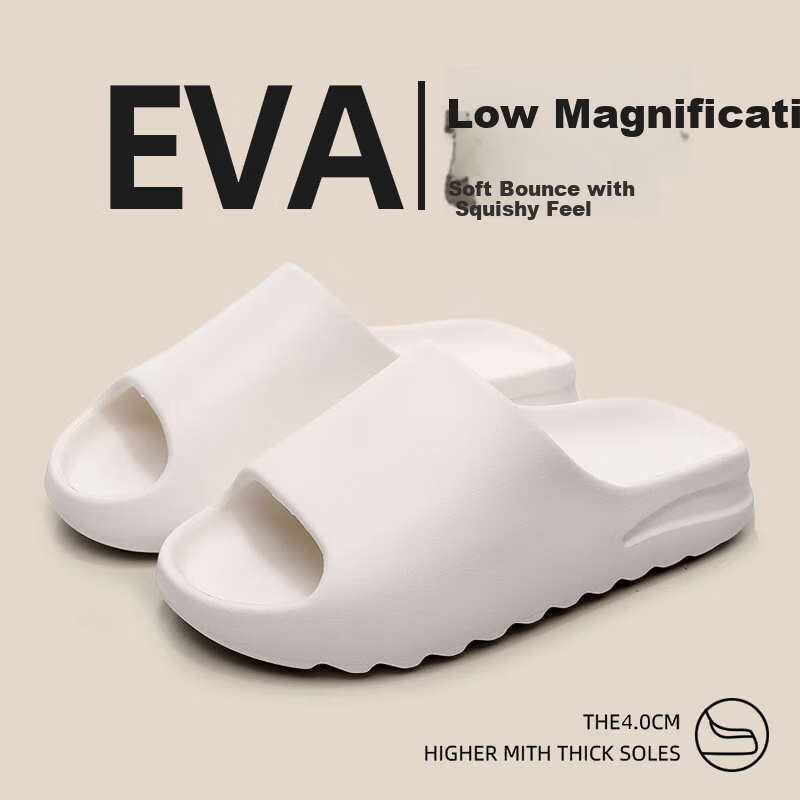Guoluofi Coconut Slippers Men Summer Thick Sole Soft Home Couple Outdoor Wear White Size 39-40
