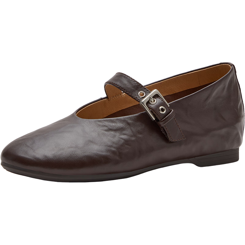 Bata Mary Jane Shoes for Women 2026 Soft Sole Sheepskin Hidden Heel Pumps AUO37AQ6 Brown Red Size 38
