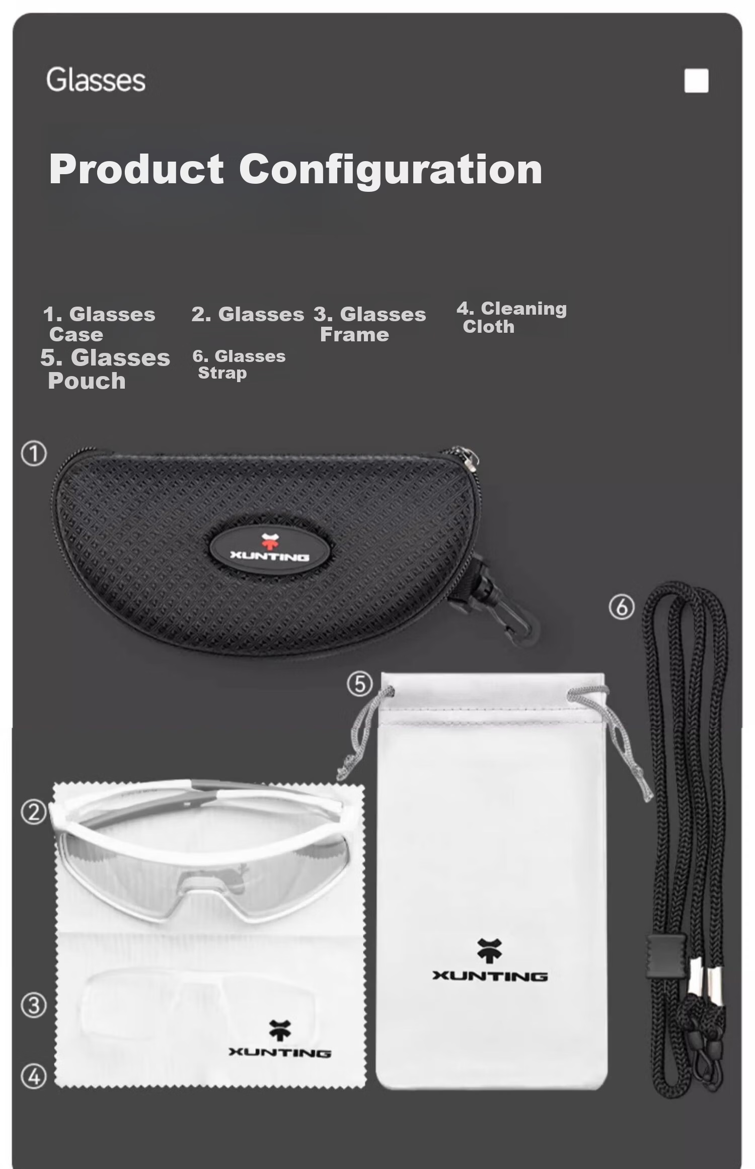 XUNTING Cycling Glasses Colorful Prescription UV Protection Outdoor Sports Professional Road Bike Goggles 1