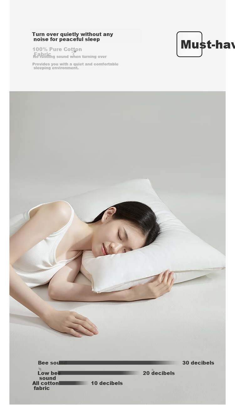 MIDO HOUSE Pillow, Cervical Spine Support, Sleep Aid, All-Cotton, Antibacterial, Adult, All-Season Use, Pillow Core, Home Use, One Pair, High Pillow 11