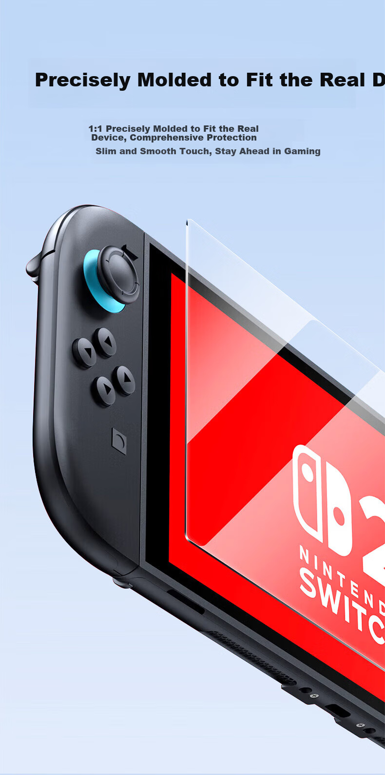 Pisen Tempered Glass Screen Protector for Switch 2nd Gen [Dust-Free Installation] 2025 NS2 Compatible Nintendo Gaming Console Full-Screen HD Anti-Fingerprint Borderless Film 4