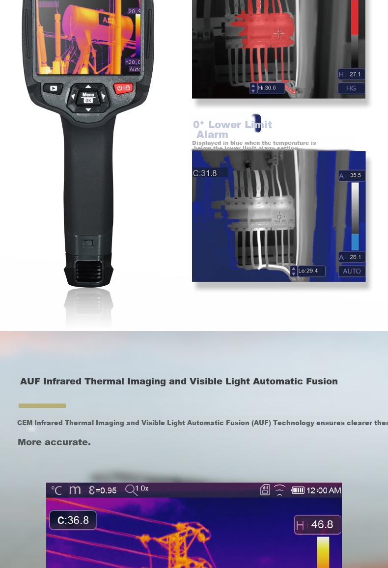 CEM DT-9887H Infrared Thermal Imager HD Floor Heating Electrical Leakage Detection Thermal Camera Touchscreen Smart Connectivity 5