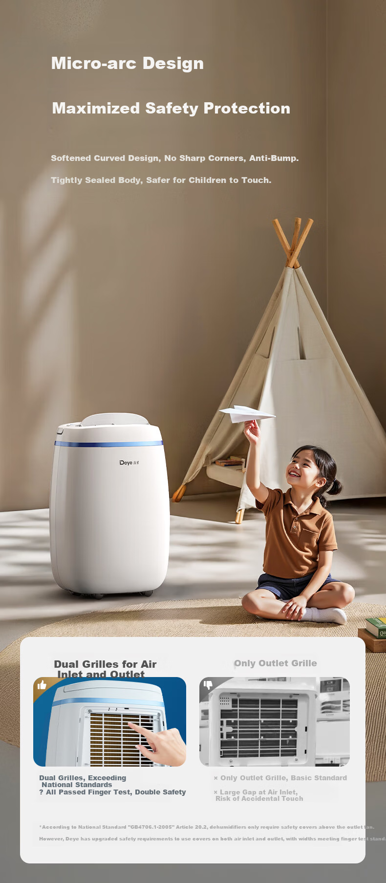 Deye Dehumidifier, Dehumidification Capacity 25 Liters/day, 45 Square Meters Household Quiet Basement Moisture Remover Dryer for Living Room And Bedroom, Mobile Phone Smart Control DYD-T22A3 5