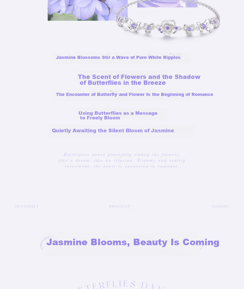 Zhenshangyin Chinese Gold Jasmine Silver Bracelet, Women's Jewelry, Niche High-End Birthday Gift for Girlfriend Or Wife, S925 3