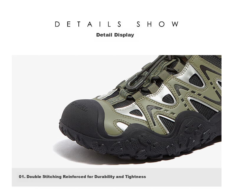 CAMEL Men's Creek Hiking Shoes Colorblock Lace-up Outdoor Shoes L14S469663 Off-white/Gray/Dark Blue Size 42 53