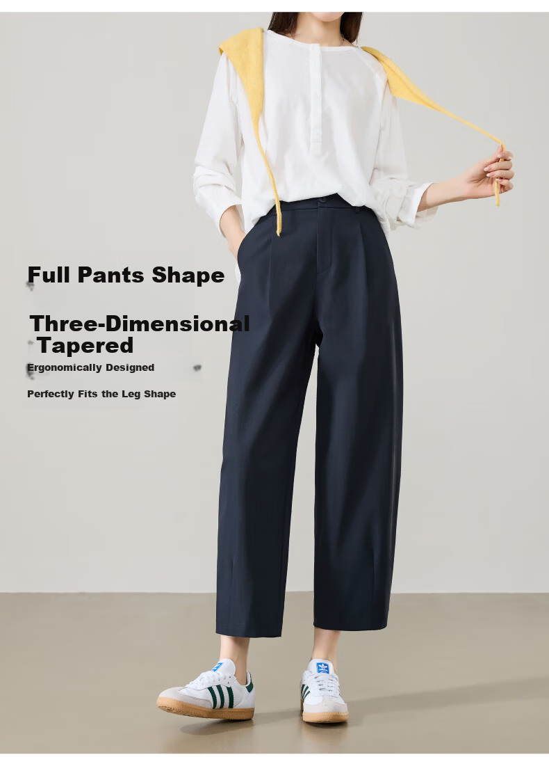 ESE-Y Women's Cropped Sickle Pants 2026 Spring Autumn Slim Fit Petite Harem Casual Pants Beige 29 9