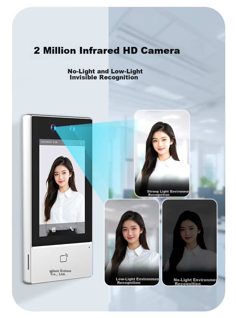 Dahua Facial Recognition Access Control All-in-One Machine Enterprise WeChat Co-branded Attendance Machine 4.3-inch Touch Screen Ethernet Network Company Face and Card Attendance K41 5