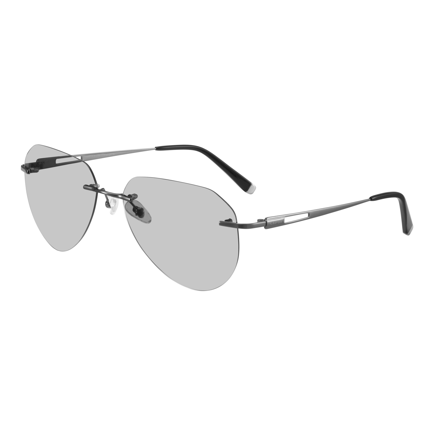 CAPONI Pure Titanium Frameless Photochromic Polarized Sunglasses for Men, Driving-Specific Sunglasses, Day And Night Use, Aviator Large Frame Glasses