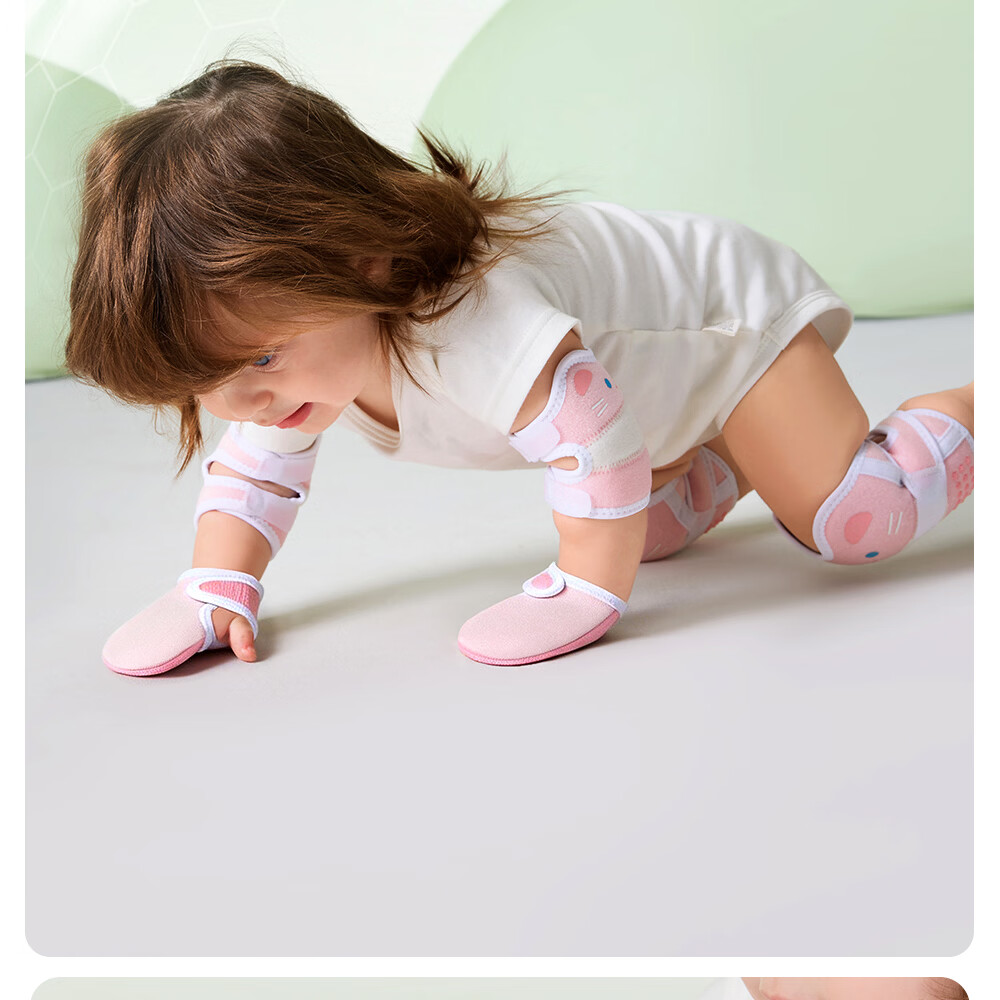 Betis Baby Crawling Knee Pads Summer Breathable Anti-Slip Adjustable Toddler Knee Protectors Fall Prevention Set 9