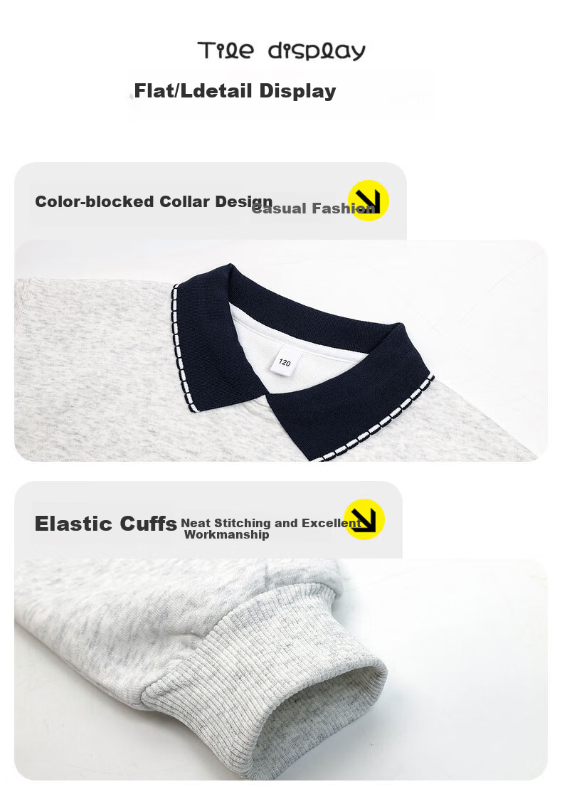 Fulomi Girls' Sweatshirt Spring and Autumn Korean Style Casual Loose Lapel Children's Fashion Clothing Gray 150 3