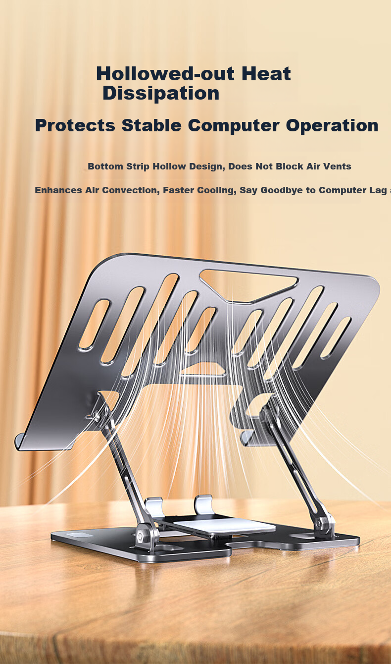Zitai 2-in-1 Laptop and Phone Stand – Adjustable Cooling Foldable Holder for Laptop, Tablet, and Mobile Phone 5