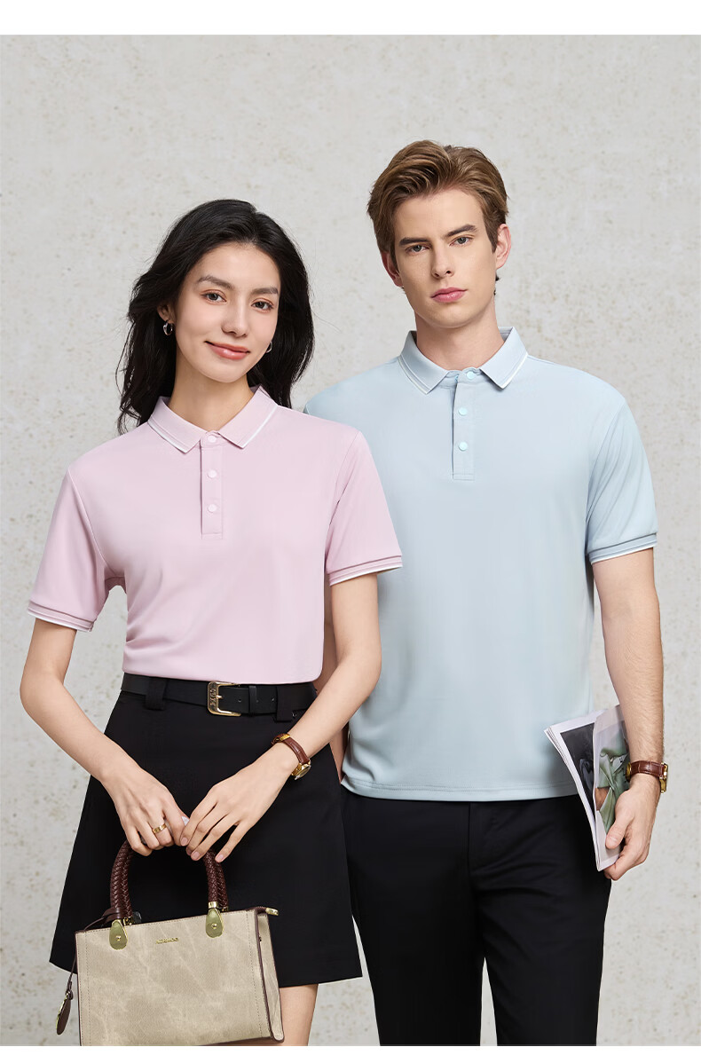 TUCANO Women's Short Sleeve Antibacterial Breathable Fashion Business Polo Shirt Moisture-Wicking Top Light Yellow S 19