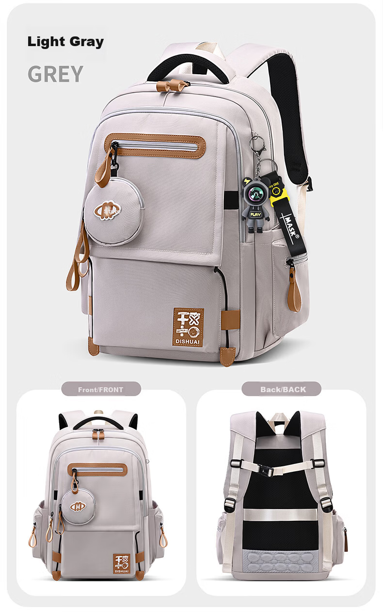 Dishuai Large Capacity Lightweight Breathable School Backpack for Junior High Boys, Middle School, High School, and College Students, Double Shoulder Bag 24